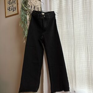 Billabong Free Fall Wide Leg High Rise Black Jeans